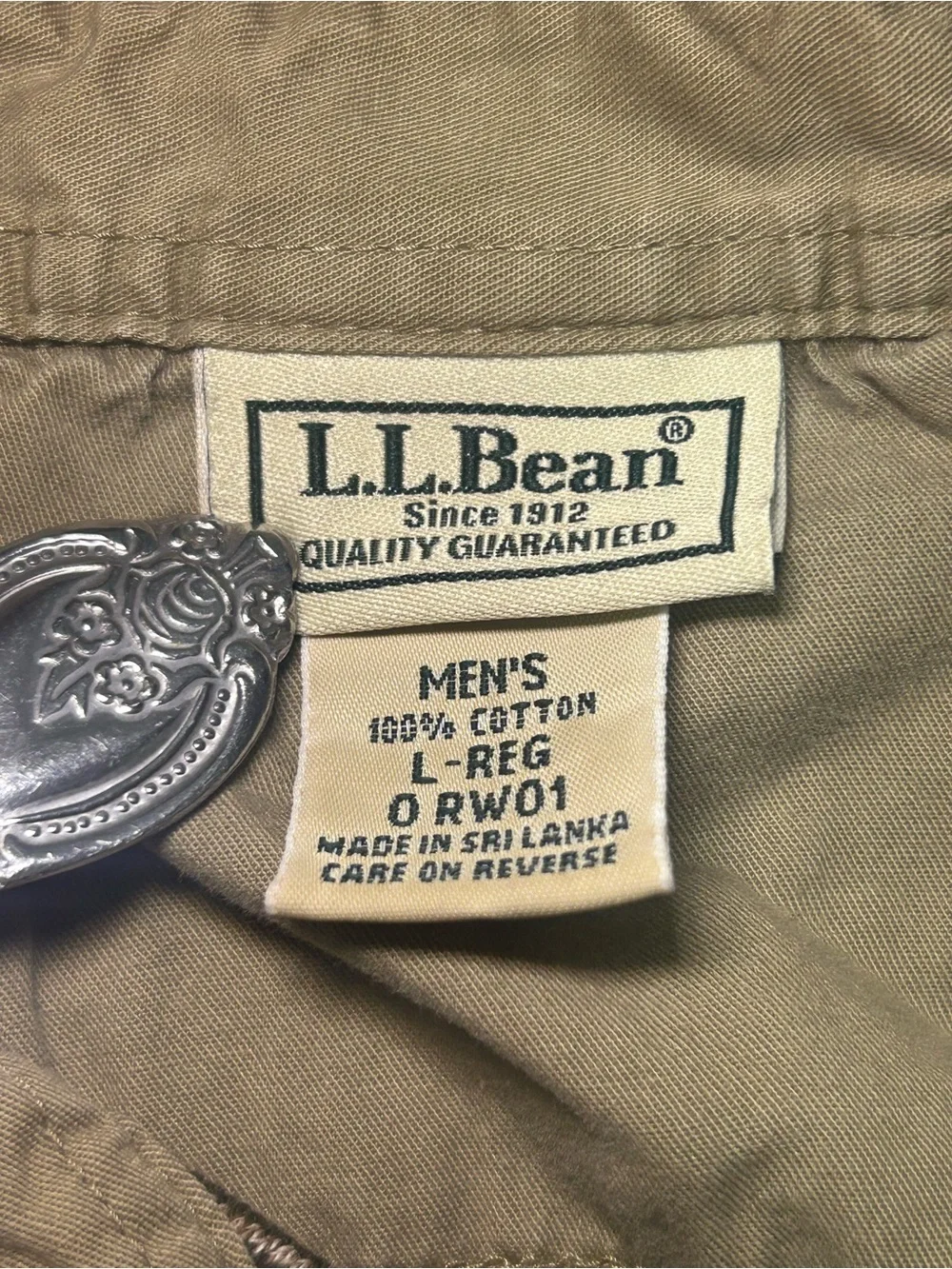 Vintage L.L.Bean Herringbone Pullover Shirt Men’s Large Brown Cotton Boxy